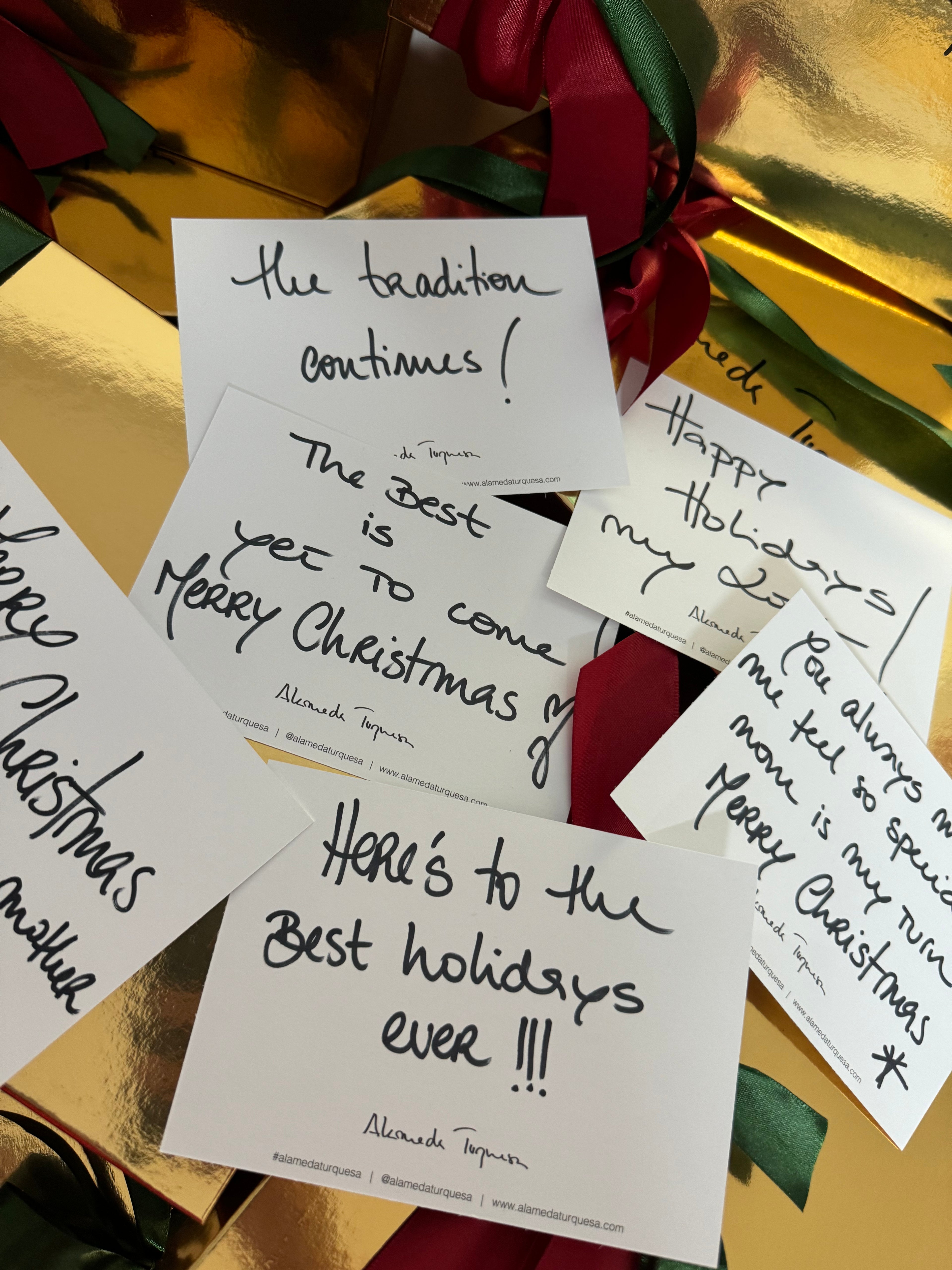 Gold Gift Wrapping Paper + Handmade Card