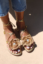 MEREDITH CROCHET, flower sandals