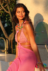 PINK Paradise, crochet dress