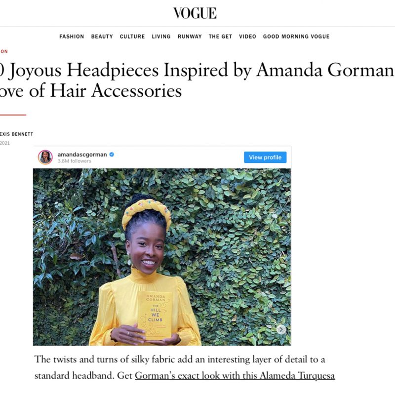 Amanda Gorman x Accessoires Alameda Turquesa
