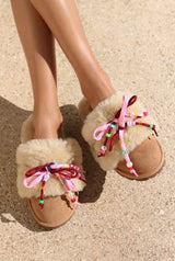 CARRIE PINK, shearling mules