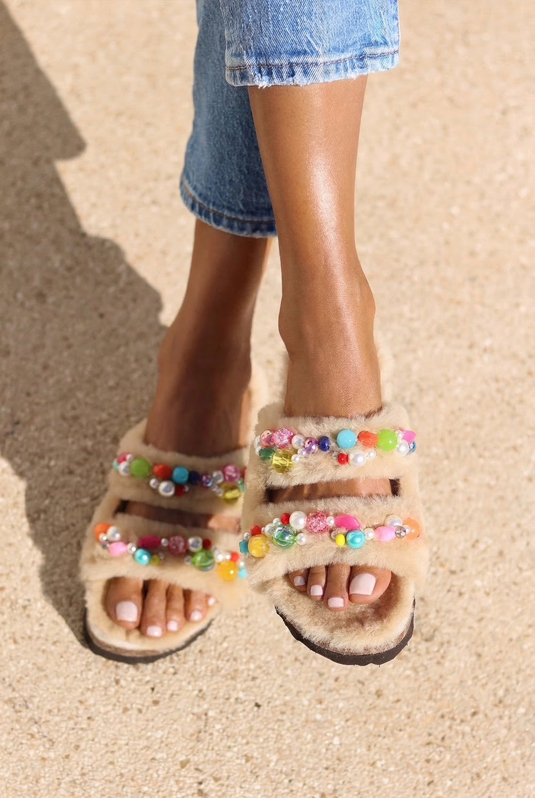 MIMI CANDY, the shearling sandals