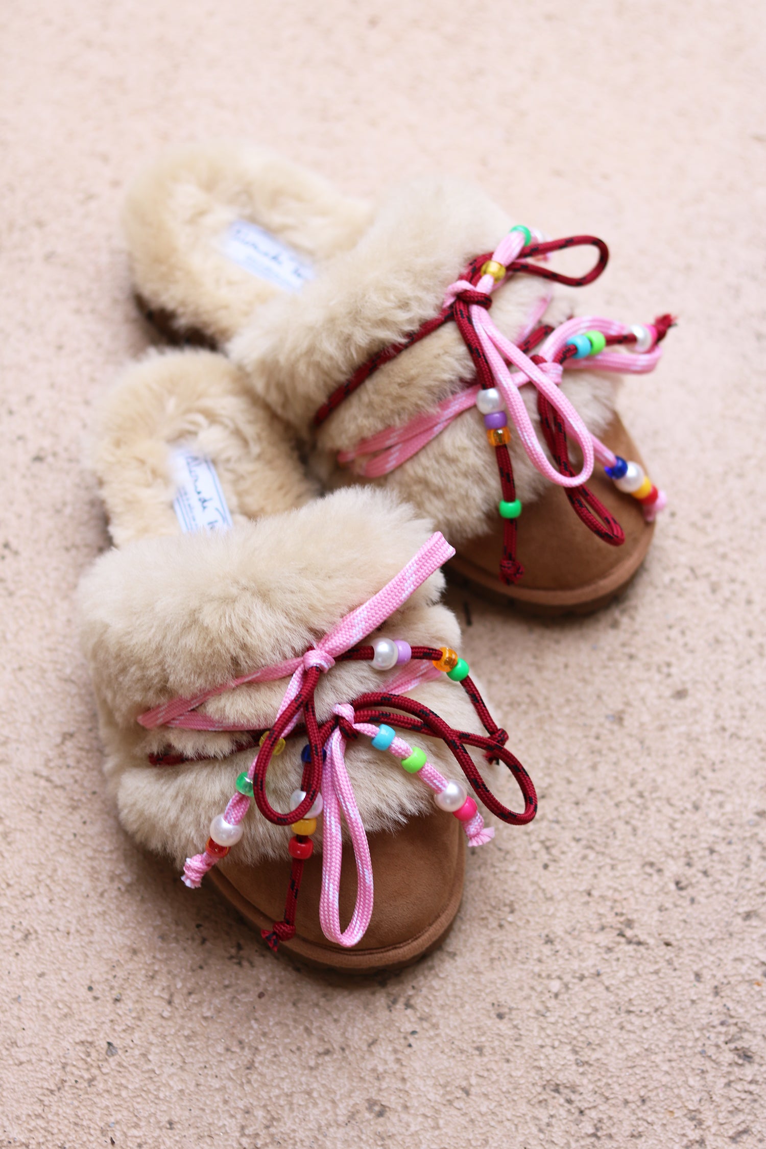 CARRIE PINK, shearling mules