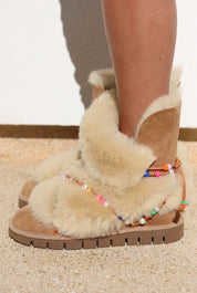 LEO RAINBOW BEADS, die Shearling-Stiefel