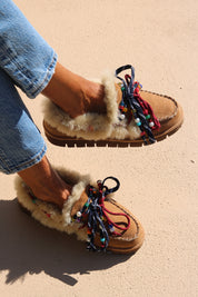 LOU, the shearling mocassins - tan