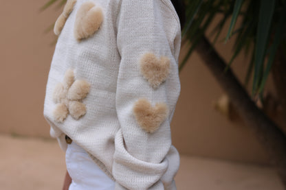 Cinnamon Shearling, Off-White Knit