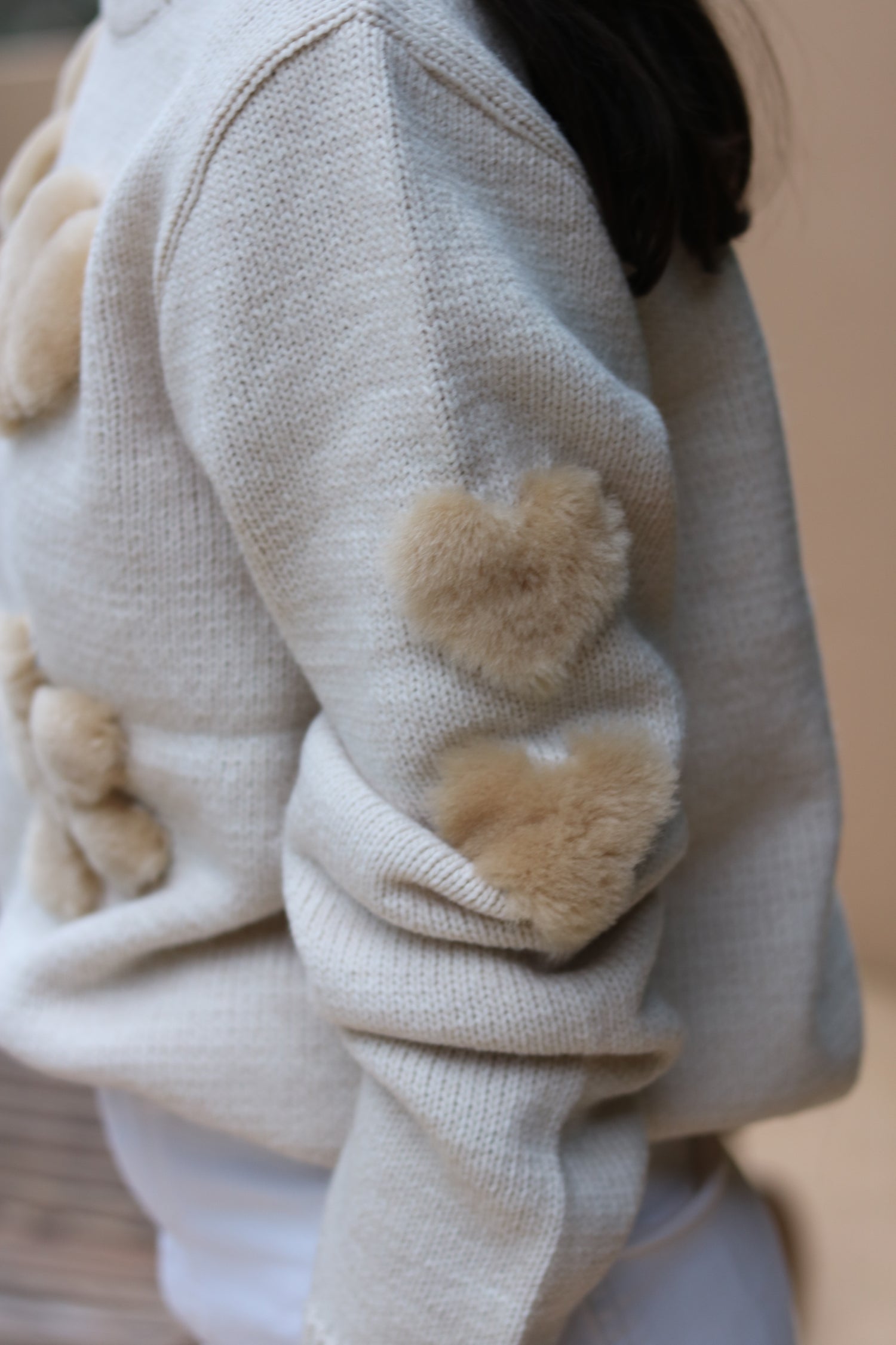 Cinnamon Shearling, Off-White Knit