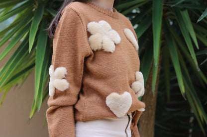 Cinnamon Shearling, Brown Knit