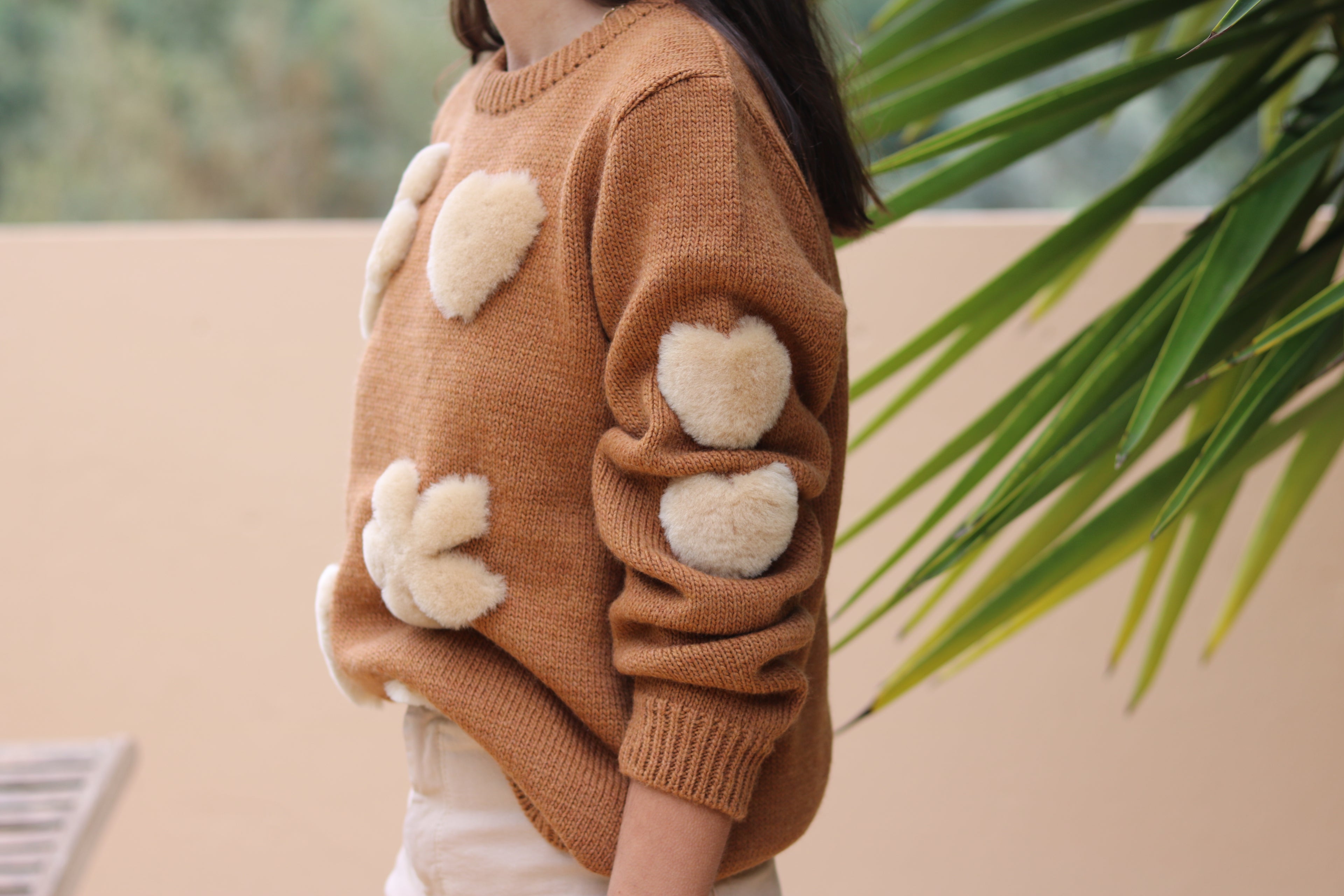 Cinnamon Shearling, Brown Knit