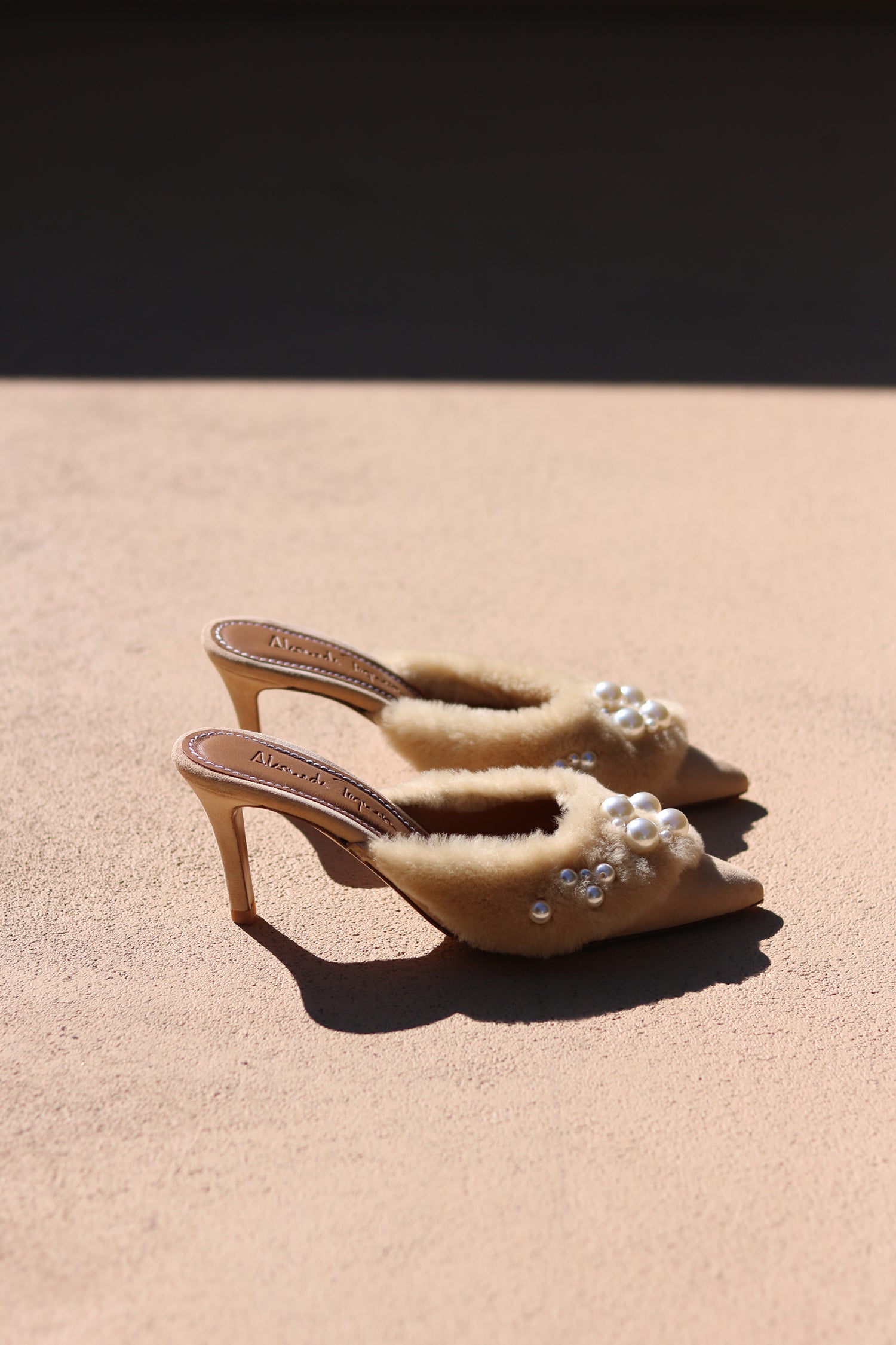 BELLA, SHEARLING PEARL MULES